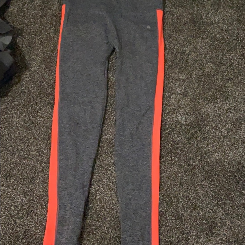 Grey with orange stripe leggings